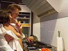 Hey, is my boss's hot subordinate slamming me hard on the kitchen table??!