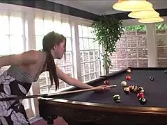 oh god these lesbians dildo fuck pool table nonstop!