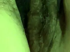 My hairy pussy peeks from panties as this curvy housewife flashes her big clit making cocks throb hard