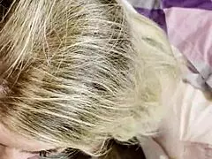 Stepson's Cute Blonde Stepmom With Big Natural Tits And Blue Eyes Deepthroats His Monster Cock In Bedroom Lingerie