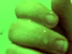 my chubby blonde wife strokes cock pov with her hairy beaver slow motion cumshot