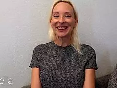 LOSER CUFFED BY HOT MILF STELLA GIVES SLAVISH FOOTJOB E01