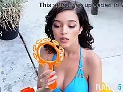 petite playboy model eden aria strips in big natural tits compilation