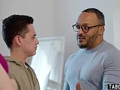 Cheating hubby watches stepson pound his stepmom relentlessly