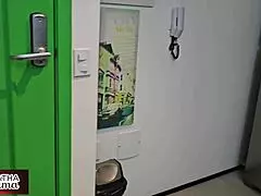 agatha and her brother-in-law get home early while her husband is out and she offers him dinner casually