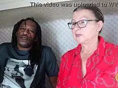 Granny Gets Bent Over Fucked by Big Black Cock in Trailer BTS