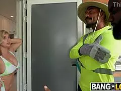 Andie Anderson Sunbathes Seductively Luring Gardeners Into Petite Threesome Facial Cumshot Taboo