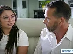 stepdaughter spanked dominated deepthroats old daddy in taboo threesome