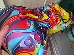 Busty stepmom's huge ass stuck in closet begs stepson for all holes pounding