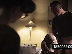 busty milf lena paul takes bosses husband deep in her ass from behind