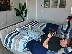 Hot Natural Blonde Breezy Bri Teases with Handjob Before Riding Holiday Dick Bent Over BTS