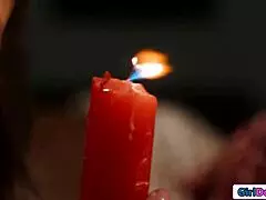 busty gf gets so turned on from those first hot candlewax drops