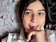 Latina Professor Takes Massive Facial Cumshot Before School