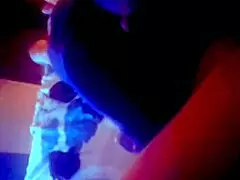 blonde hotwife grabs her bull's monster cock feet in heels and sucks it deep with dirty talk handjob