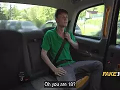 milf driver blows shy virgin then rides his cock hard in the taxi