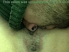 Amateur stepmother offers virgin stepson first pussy lick.