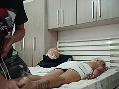 hey i got hired for a massage but the hot milf owner begged for my happy ending load