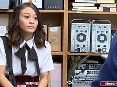 whoa 19yo petite asian teen sucks guards monster cock handjob lingerie piercing domination 😍🔥