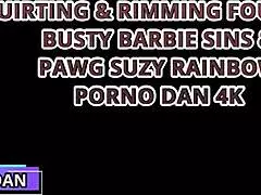 barbie sins suzy rainbow and porno dan go wild in orgy rimjobs ball licking big tits