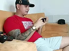 stepmom catches horny stepson jerking to porn and milks his throbbing cock dry part 1