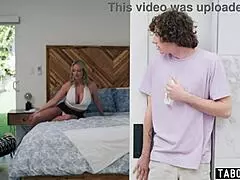 whoa, huge boobs stepmom rachael cavalli caught stroking by sneaky stepson!!