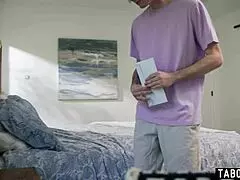 whoa, huge boobs stepmom rachael cavalli caught stroking by sneaky stepson!!