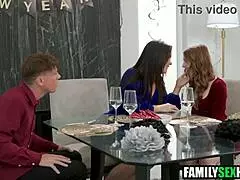 one night wife invites step sister for wild anal threesome