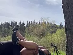 wanna see her moan loud outdoors on big black cock?