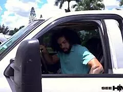 milf lolly dames rides handyman james angel's cock after footjob tease