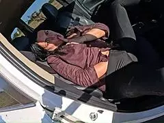 Risky Outdoor Blowjob: Dare You Watch Her Swallow Uncut?