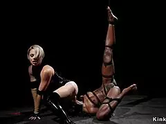 Suggestive Ebony Slut's Tight Ass Tempted by Kinky Lesbian Milf's Banging Domination