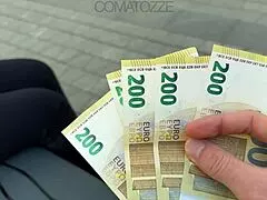 student girl spots the cash and jumps right in 💰😉