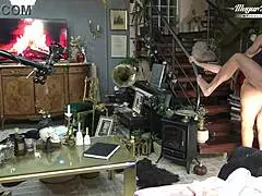 odette takes client's facial backstage