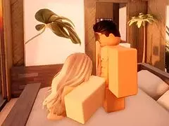 omg 😍 busty roblox blonde teen slut gets her big tits and ass destroyed by stepdad on beach!!