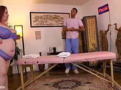 Massaging bbw lady lynn's huge tits leads to vibrator play dream