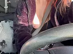 damn my huge tits bounce wild on this car ride flashing nipples everywhere