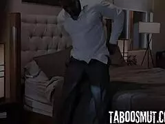 I got so horny seducing my black stepdad into cheating deepthroat fun