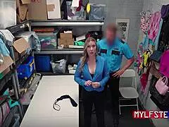 damn that milf officer sydney paige gets the shoplifter treatment from jason sarcinelli at the office