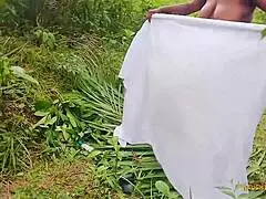 whoa ebony bbw stepmom rides big black cock wild in the bush 😍💦