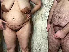 Chubby wife milf stuffs two cocks deep in ass and pussy for dp creampie