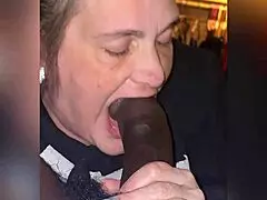 Stepmom's Baby Blue Nails Slurp Black Monster Cock Deepthroat Sloppy Gumjob!