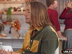 family mum notices her swap girl teasing with naughty moves around the house