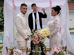 Cheating wife Mariana Martix fucks priest on her wedding day