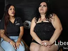 bbw latina's huge tits and ass tease through glory hole interview