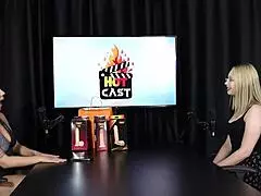 Vivan Lola and Vitória Beatriz's Naughty Interview Full of Outdoor Fetish Casting in Sheer Red Lingerie Part 4