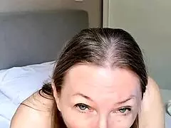 holiday morning busty mature strips panties rips clothes teases huge natural tits and juicy pussy with dildo gift