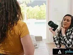 girlsway pawg babe victoria voxxx takes milf sinn sage's rough anal strapon after photoshoot