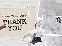 cute thai student ninew takes creampie from horny neighbor outdoors