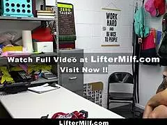 a security guard corners milf shoplifter bends her over for hardcore punishment in the back