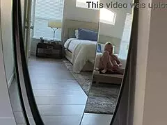 Hubby surprises wife during private solo play